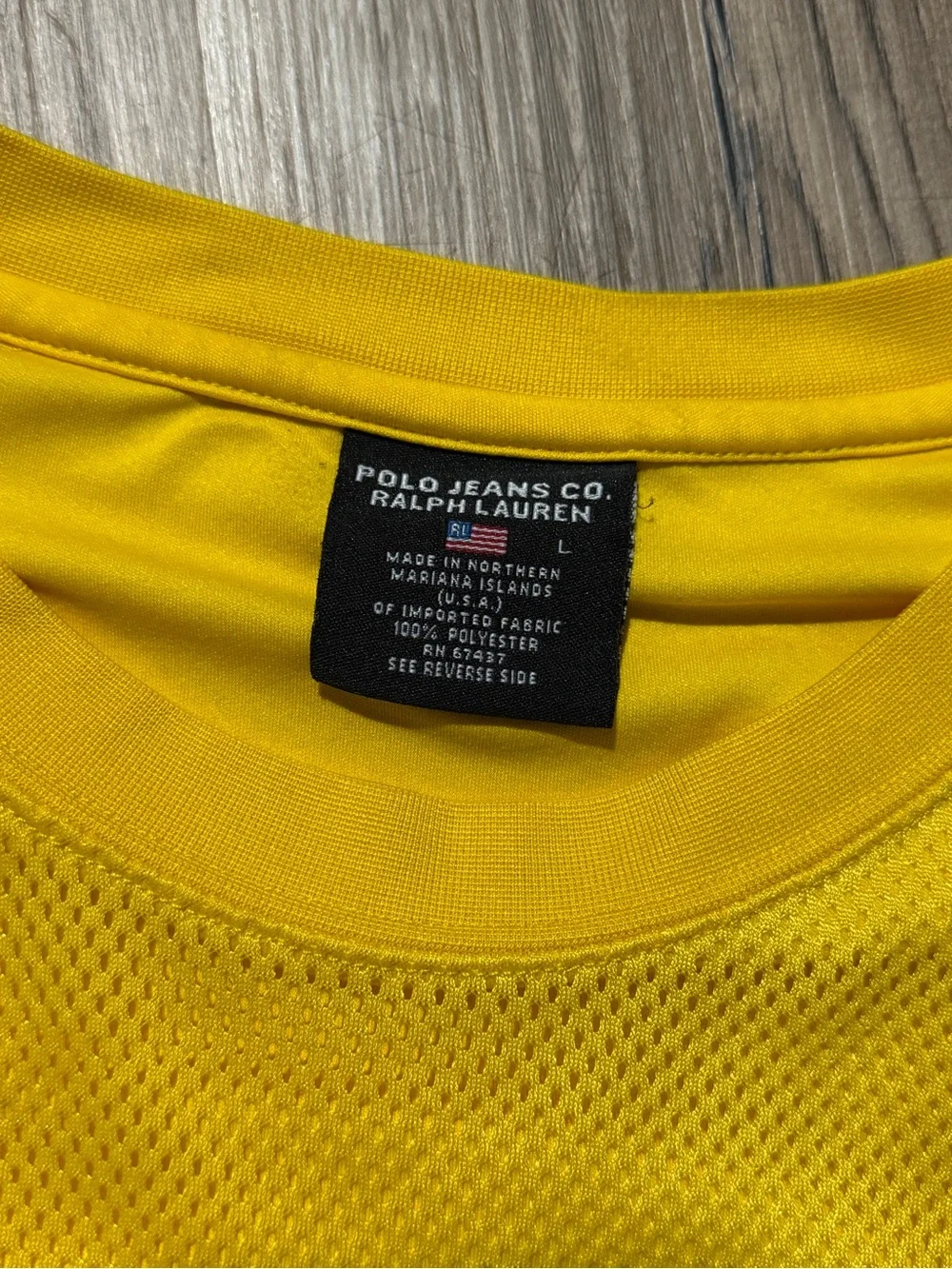 Vintage 90’s Polo Jeans Co. Ralph Lauren Yellow Mesh Tank Top • Size L